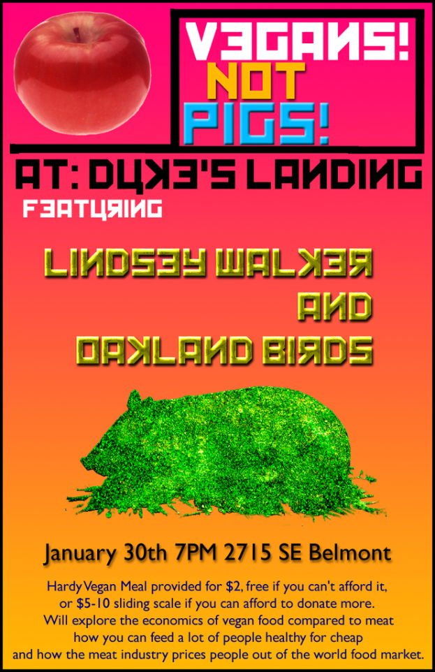 Ein Plakat mit Text und einem Bild eines Apfels.