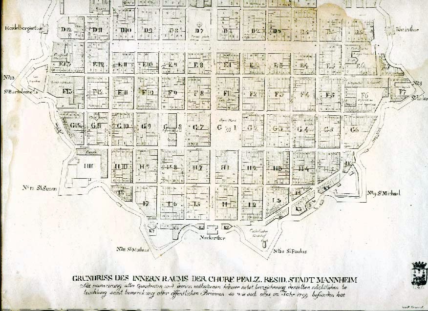 Detailierte alte Karte von Berlin, Deutschland, mit Straßen, Gebäuden und Sehenswürdigkeiten auf einem schwarzen Hintergrund, begleitet von Textbeschriftungen.