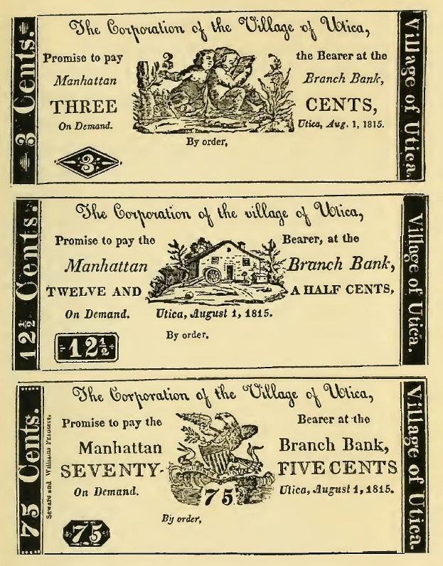 Alte Buchumschlagabbildung mit einem Mann und einer Frau und dem Text "Bank" sowie Geldbeträgen, wahrscheinlich eine Werbung.