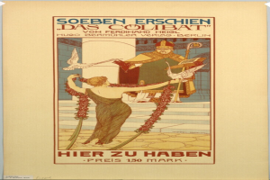 Plakatankündigung für ein Konzert in Berlin, Deutschland, mit einer Frau in der Mitte und einem Mann rechts daneben sowie Text, der das Konzert ankündigt.