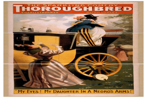 Filmplakat für "Der funkelnde Comedy-Thoroughbred" mit einem Mann und einer Frau in einer Kutsche mit Werbetext.