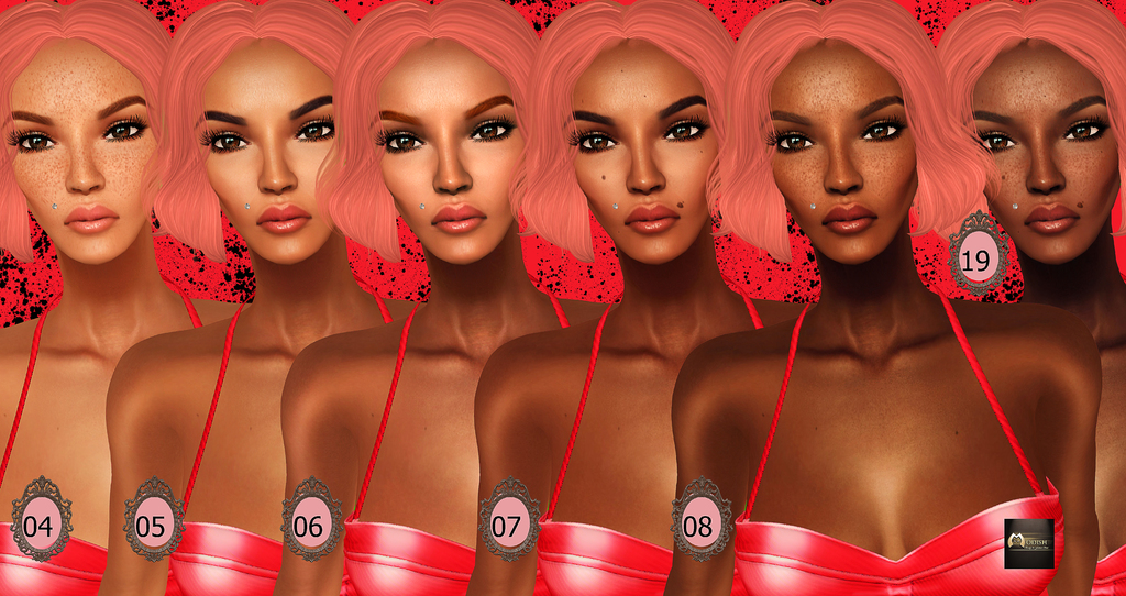 Eine animierte Abbildung mehrerer Frauen, die nebeneinander stehen und ähnlich aussehen, mit Flackern auf ihren Gesichtern und Zahlen von 04 bis 08 und 19 darauf.