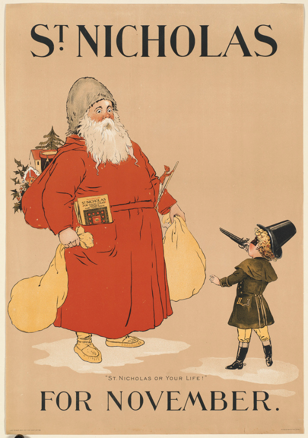 Das Cover des Buches "Sankt Nikolaus für November" zeigt Santa Claus und ein Kind.