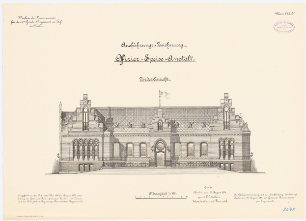 Eine Zeichnung des Hauptgebäudes des Deutschen Bundestages in Berlin, Deutschland, mit einer Flagge oben drauf und begleitendem Text.