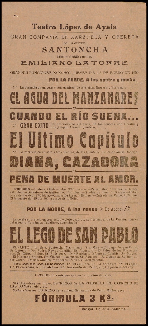 Schwarze und weiße Zeitungsanzeige für das San Pablo Theatre in San Antonio, Texas, mit Text über seine Angebote.