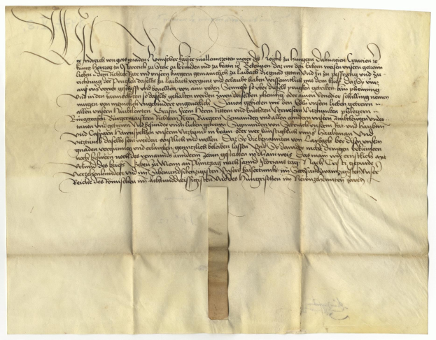 Gelbes Papier mit schwarzer Handschrift von der deutschen Regierung, die die Freigabe einer Petition für den Tod eines Mannes anfordert.